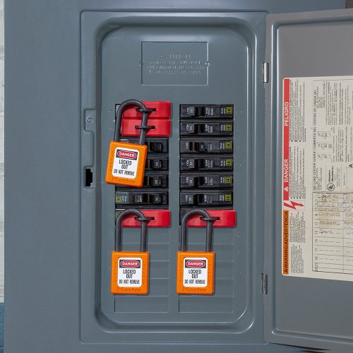 Alat Lockout Tagout Master Lock S3821 untuk penguncian kabel dan switch listrik industri