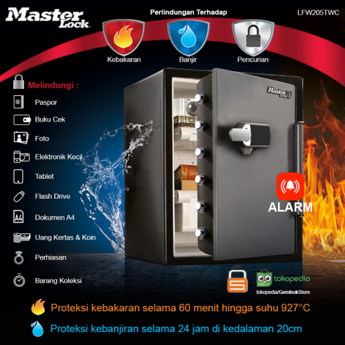 Brankas digital besar tahan api dan air Master Lock LFW205TWC dengan alarm
