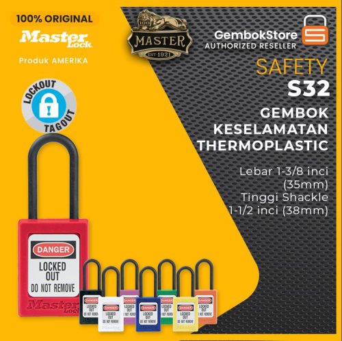 Gembok Safety Master Lock S32PRP warna berbagai pilihan