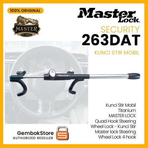Kunci Stir Mobil TITANIUM Master Lock USA 263DAT Lampu LED kedip