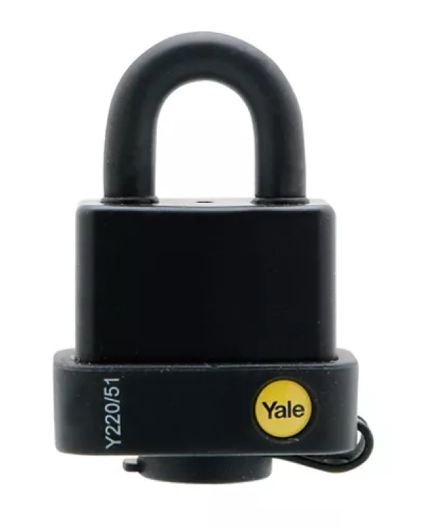 Gembok Yale Y220 61mm Weather Resistant Padlock – Original Yale Indonesia Gembok Yale Y220 61mm tahan air dan karat dengan pelindung karet untuk pagar dan area outdoor