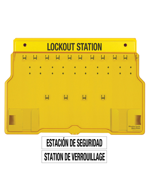 Stasiun Lockout Tagout Master Lock 1483BP410 dengan 10 gembok keselamatan dan aksesoris industri