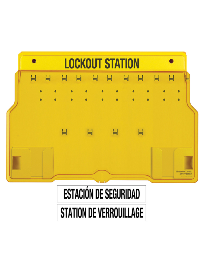 Master Lock 1483BP410 Group Lockout Station with 10 Safety Padlocks – Industrial LOTO System | GembokStore Indonesia Stasiun Lockout Tagout Master Lock 1483BP410 dengan 10 gembok keselamatan dan aksesoris industri