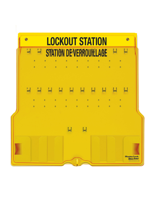 Stasiun Lockout Tagout Master Lock S1900VE410PRE lengkap dengan perangkat LOTO industri