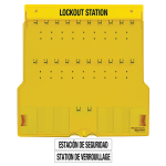 Stasiun Lockout Tagout Master Lock S1900VE410PRE lengkap dengan perangkat LOTO industri