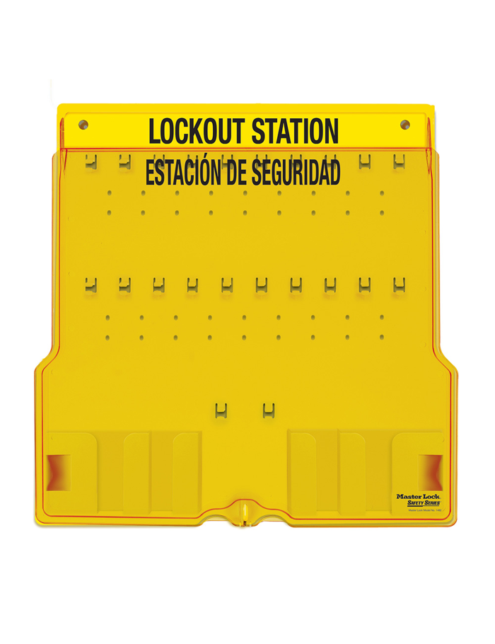 Stasiun Lockout Tagout Master Lock S1900VE410PRE lengkap dengan perangkat LOTO industri