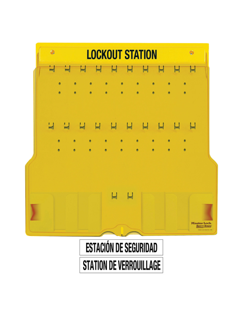 Stasiun Lockout Tagout Master Lock S1900VE410PRE lengkap dengan perangkat LOTO industri