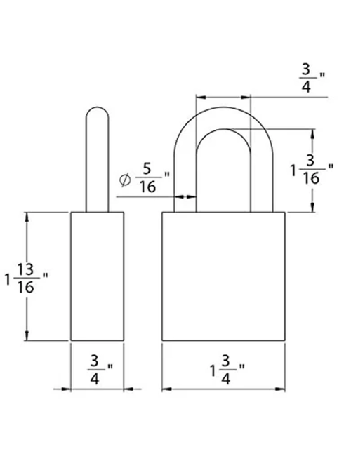 Gembok PACLOCK 100A aluminium biru dengan shackle baja keras 1,3 inci buatan USA