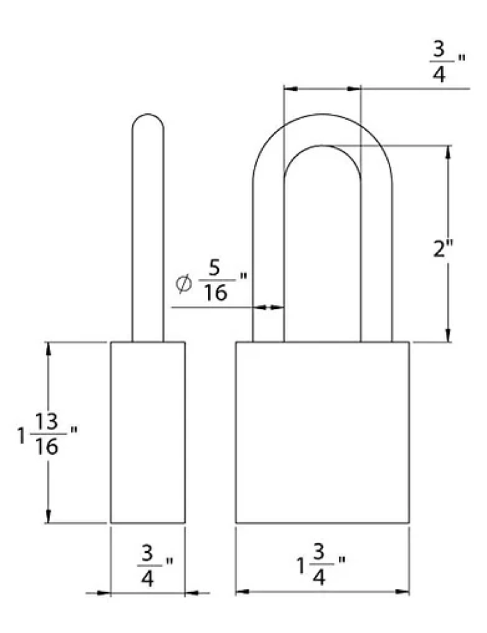 Gembok PACLOCK 100A aluminium biru dengan shackle baja keras 2 inci buatan USA