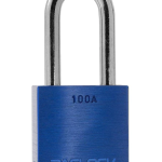 Gembok PACLOCK 100A aluminium biru dengan shackle baja keras 2 inci buatan USA