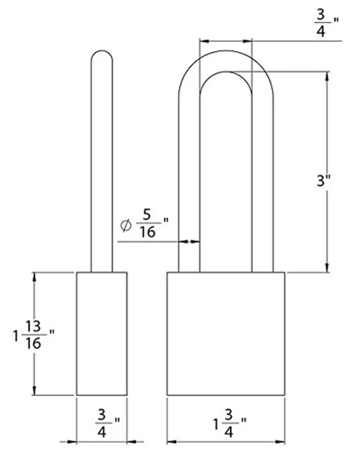 Gembok PACLOCK 100A aluminium biru dengan shackle baja keras 3 inci buatan USA
