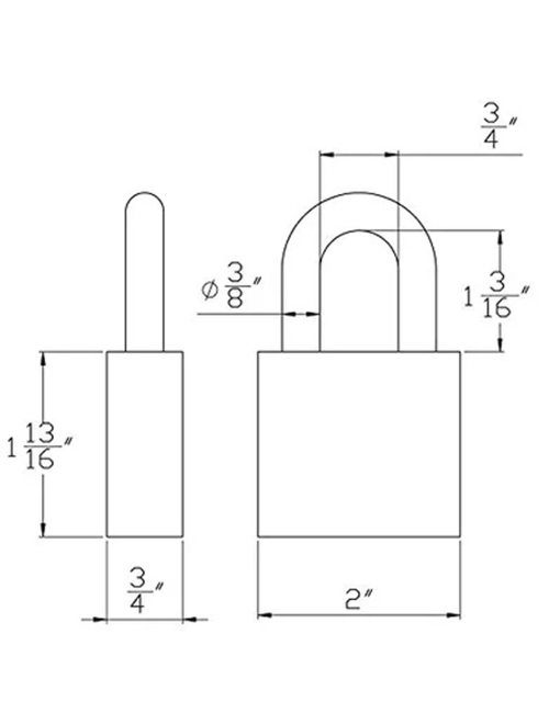 Gembok PACLOCK 200A aluminium biru dengan shackle baja 1,3 inci buatan USA