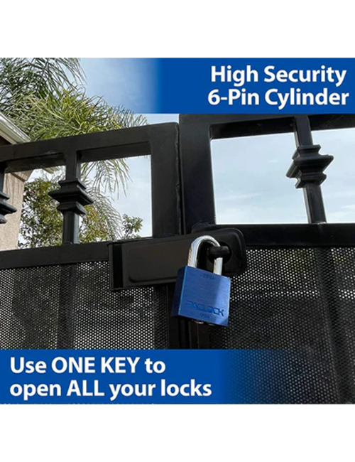 Gembok PACLOCK 200A aluminium biru dengan shackle baja 1,3 inci buatan USA