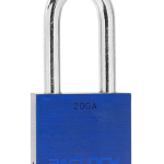 Gembok PACLOCK 200A aluminium biru dengan shackle baja keras 2 inci buatan USA