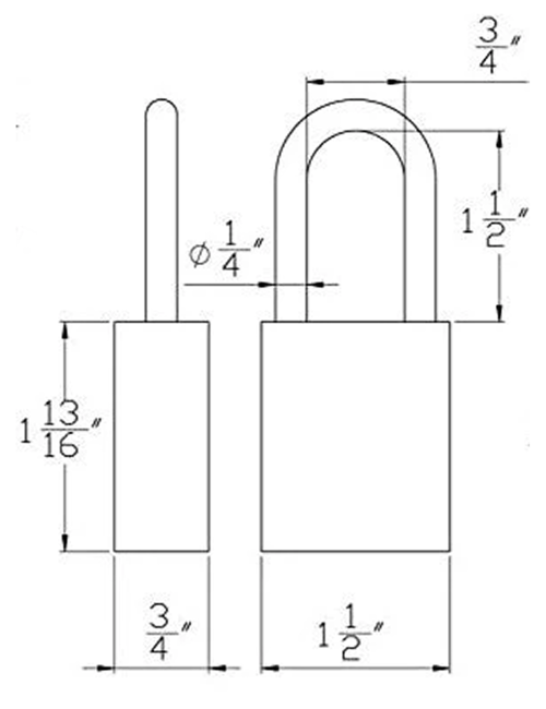 Gembok PACLOCK 90A aluminium biru dengan shackle baja 1,5 inci tahan karat buatan USA