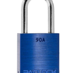 Gembok PACLOCK 90A aluminium biru dengan shackle baja 1,5 inci tahan karat buatan USA