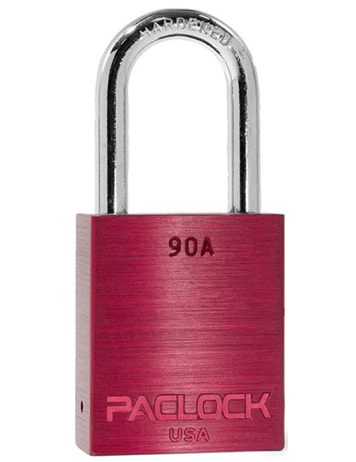 Gembok PACLOCK 90A aluminium pink dengan shackle baja 1,5 inci tahan karat buatan USA