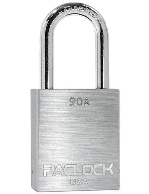 Gembok PACLOCK 90A aluminium putih dengan shackle baja 1,5 inci tahan karat buatan USA
