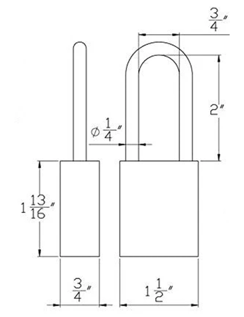 Gembok PACLOCK 90A aluminium biru dengan shackle baja 2 inci tahan karat buatan USA