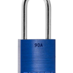 Gembok PACLOCK 90A aluminium biru dengan shackle baja 2 inci tahan karat buatan USA