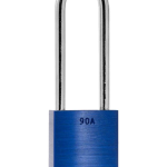 Gembok PACLOCK 90A aluminium biru dengan shackle panjang 3 inci dari baja tahan karat