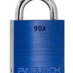 Gembok PACLOCK 90A aluminium biru dengan shackle baja 3/4 inci tahan karat