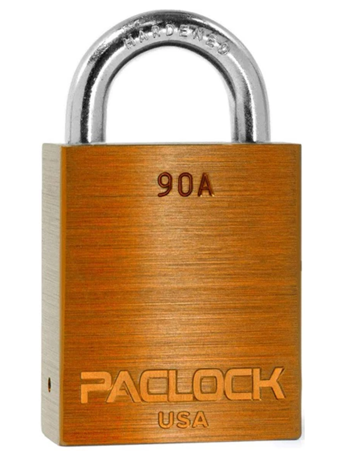 Gembok PACLOCK 90A aluminium jingga dengan shackle baja 3/4 inci tahan karat