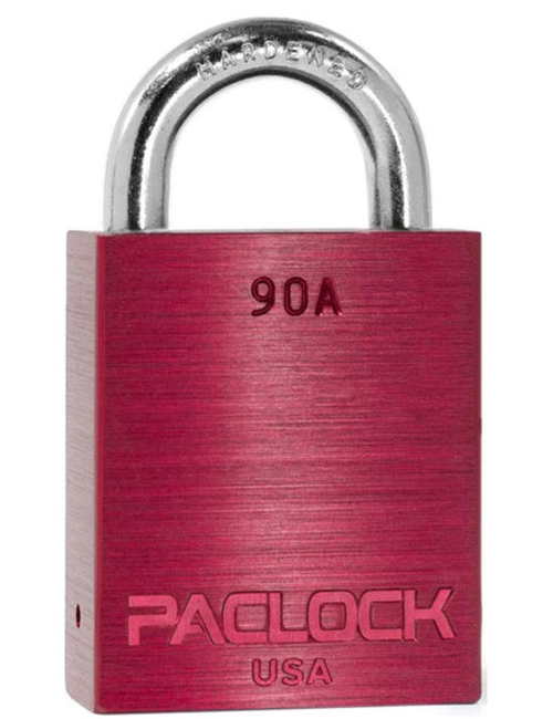 Gembok PACLOCK 90A aluminium merah dengan shackle baja 3/4 inci tahan karat