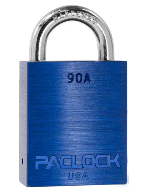 Gembok PACLOCK 90A aluminium biru dengan shackle baja 3/4 inci tahan karat