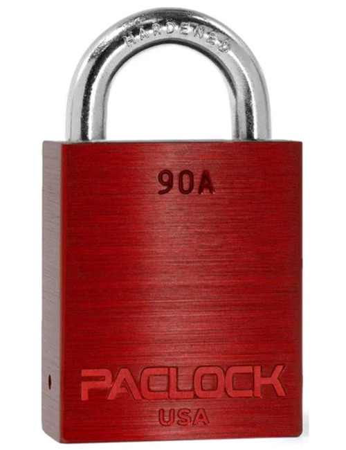 Gembok PACLOCK 90A aluminium merah dengan shackle baja 3/4 inci tahan karat