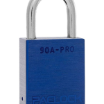 Gembok PACLOCK 90A-PRO aluminium biru dengan shackle tinggi 3 inci untuk aplikasi lockout tagout
