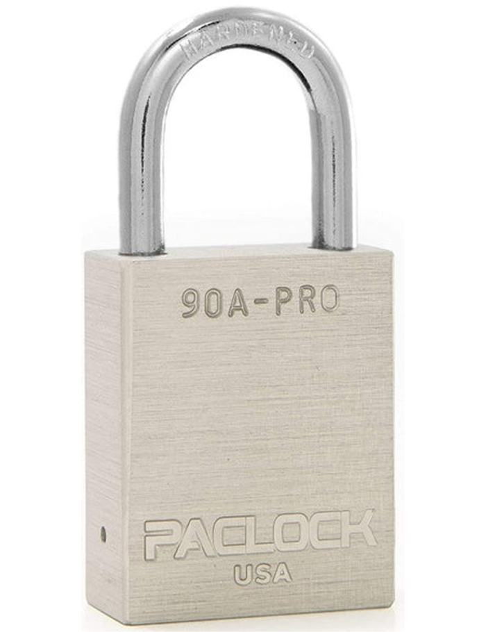 Gembok PACLOCK 90A-PRO aluminium abu dengan shackle tinggi 3 inci untuk aplikasi lockout tagout