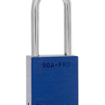 Gembok PACLOCK 90A-PRO aluminium biru dengan shackle tinggi 3 inci untuk aplikasi lockout tagout