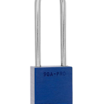 Gembok PACLOCK 90A-PRO aluminium biru dengan shackle tinggi 3 inci untuk aplikasi lockout tagout