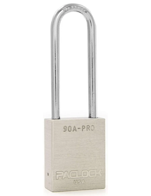 Gembok PACLOCK 90A-PRO aluminium grey dengan shackle tinggi 3 inci untuk aplikasi lockout tagout