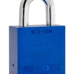 Gembok PACLOCK UCS-10A aluminium biru dengan shackle baja stainless untuk kotak kerja industri