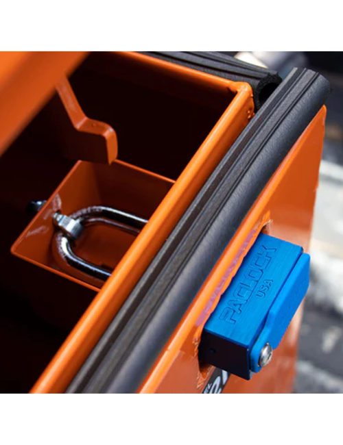 Gembok PACLOCK UCS-10A aluminium biru dengan shackle baja stainless untuk kotak kerja industri