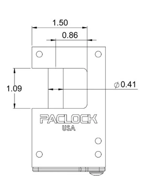 Gembok PACLOCK UCS-17A biru desain hidden shackle aluminium untuk pintu truk dan kontainer