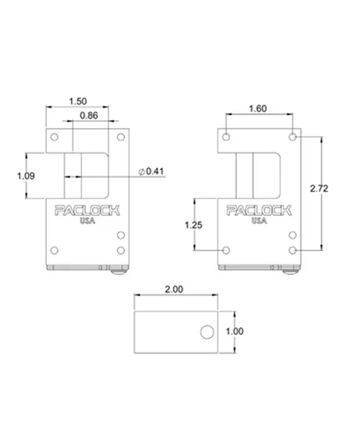 Gembok PACLOCK UCS-17A biru desain hidden shackle aluminium untuk pintu truk dan kontainer