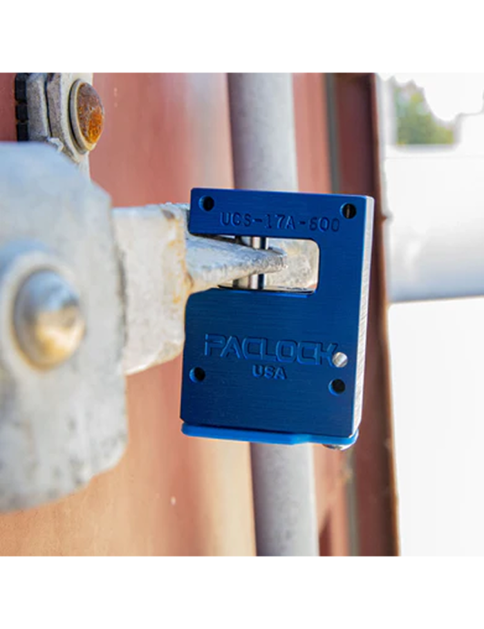 Gembok PACLOCK UCS-17A-600 biru aluminium hidden shackle untuk pintu truk dan kontainer
