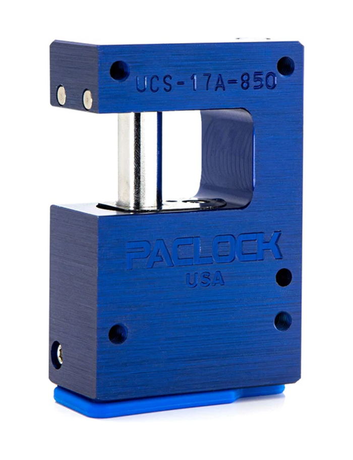 Gembok PACLOCK UCS-17A-850 biru hidden shackle aluminium untuk pintu kontainer dan trailer