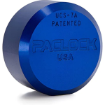 Gembok PACLOCK UCS-7A puck lock aluminium biru dengan desain hidden shackle untuk truk dan kontainer