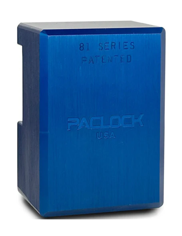 Gembok PACLOCK UCS-81A biru dengan desain hidden shackle untuk pintu trailer dan truk