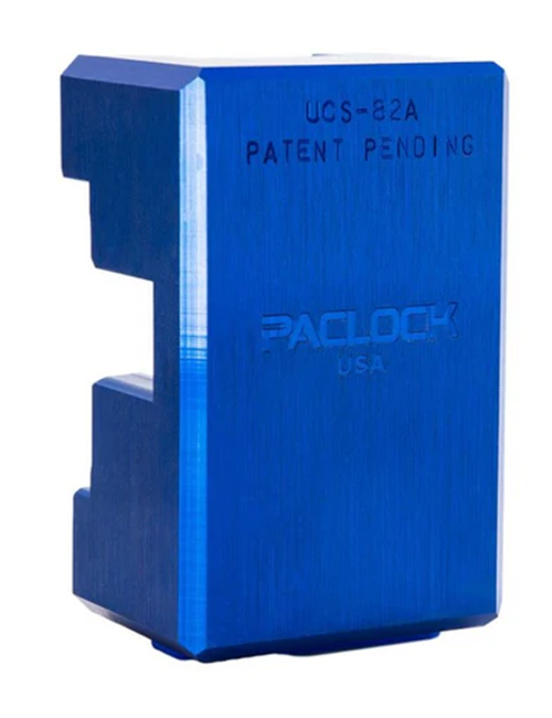 Gembok PACLOCK UCS-82A biru dengan desain hidden shackle untuk pintu kontainer