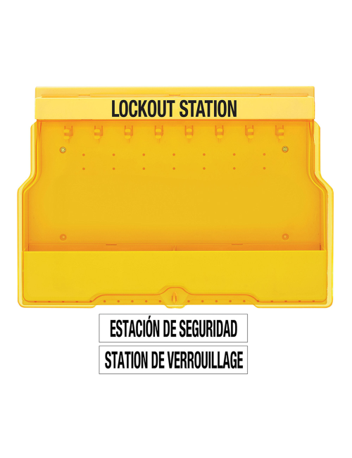 Stasiun Lockout Tagout Master Lock S1900VE410PRE lengkap dengan perangkat LOTO industri