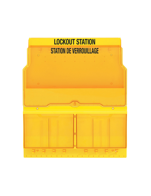 Stasiun Lockout Tagout Master Lock S1900VE410PRE lengkap dengan perangkat LOTO industri