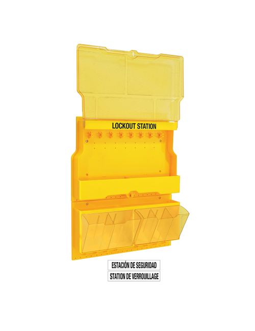Stasiun Lockout Tagout Master Lock S1900VE410PRE lengkap dengan perangkat LOTO industri