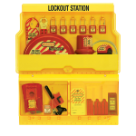 Stasiun Lockout Tagout Master Lock S1900VE410PRE lengkap dengan perangkat LOTO industri